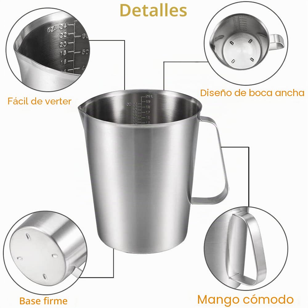 Vaso de precipitados de acero inoxidable para laboratorio, de medición de resistencia a altas temperaturas, vaso de precipitados graduado para laboratorio, hogar, escuela, café