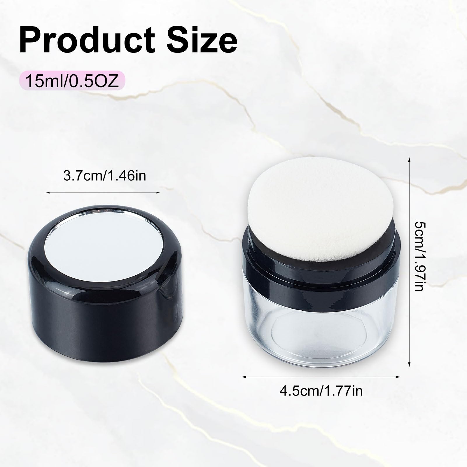 Contenitore Vuoto per Polvere Sfusa NICENEEDED, Custodia In Polvere Sciolta per Trucco Cosmetico, Scatola Portacipria Ricaricabile Portatile Da Viaggio con Applicatore In Spugna per Donne e Ragazze