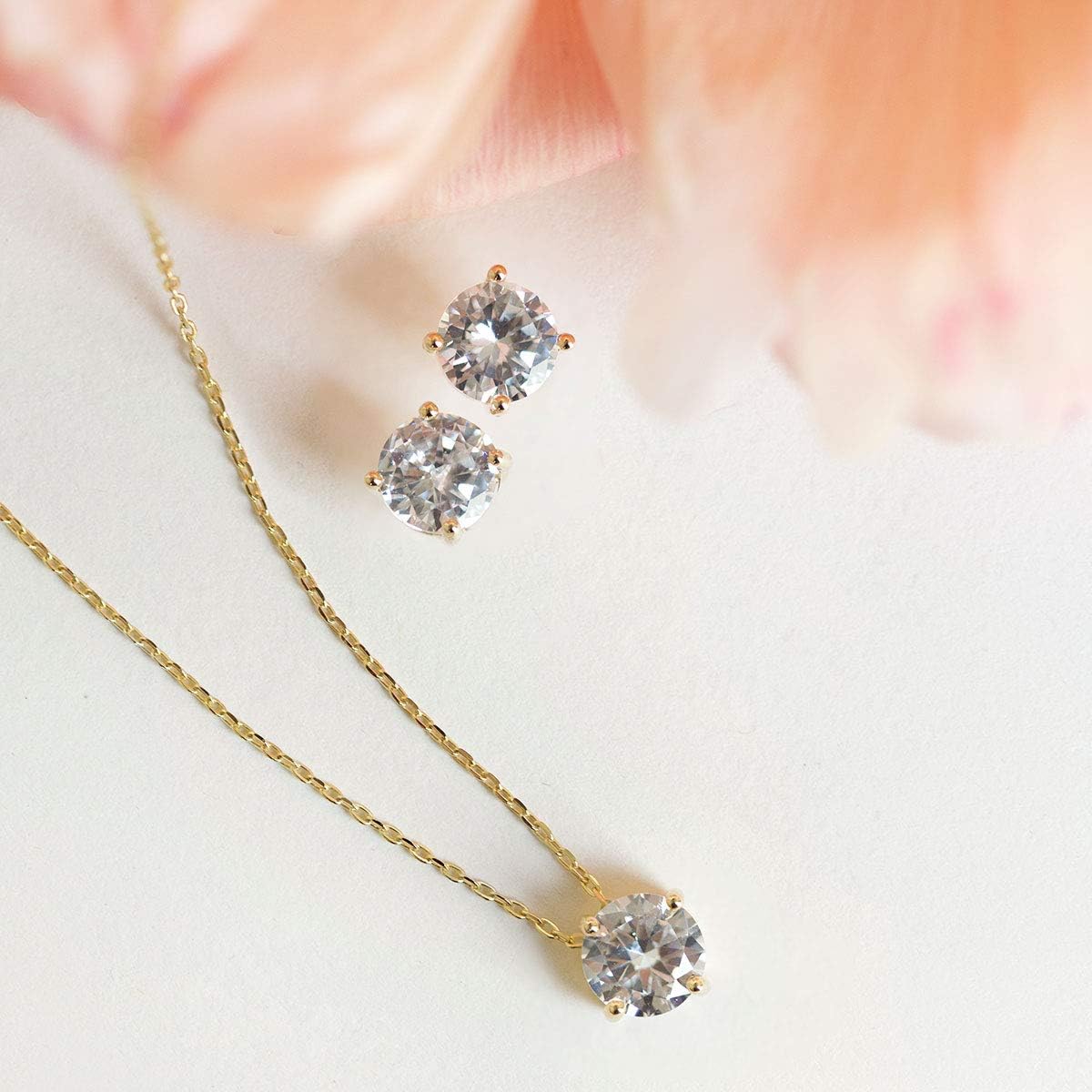 A+O Bridesmaid Gift - Cubic Zirconia Earring and Necklace Set