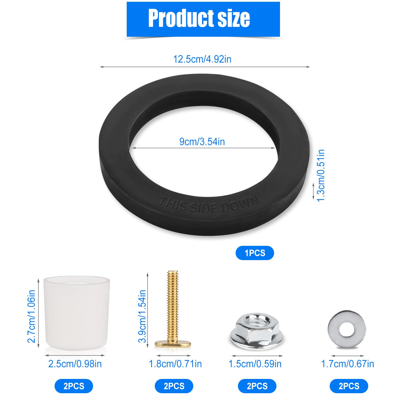 XIHIRCD 9pcs RV Toilet Seal Kit, RV Toilet Flush Seal Motorhome Toilet Seal Camper Toilet Seal Toilet Gasket Replacement Kit RV Toilet Rubber Seal for Dometic 300/310/320 RV Accessories Toilets Part - Image 2