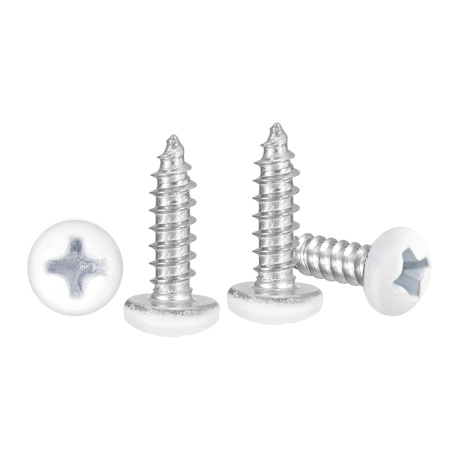 METALLIXITY Phillips Pan Head Self Tapping Screws(M3x10) 100Pcs, Carbon Steel Self Drilling Screw for Metal Wood Plastic, for Cabinet Wall Shutter Plate Rock Furniture, Blue White