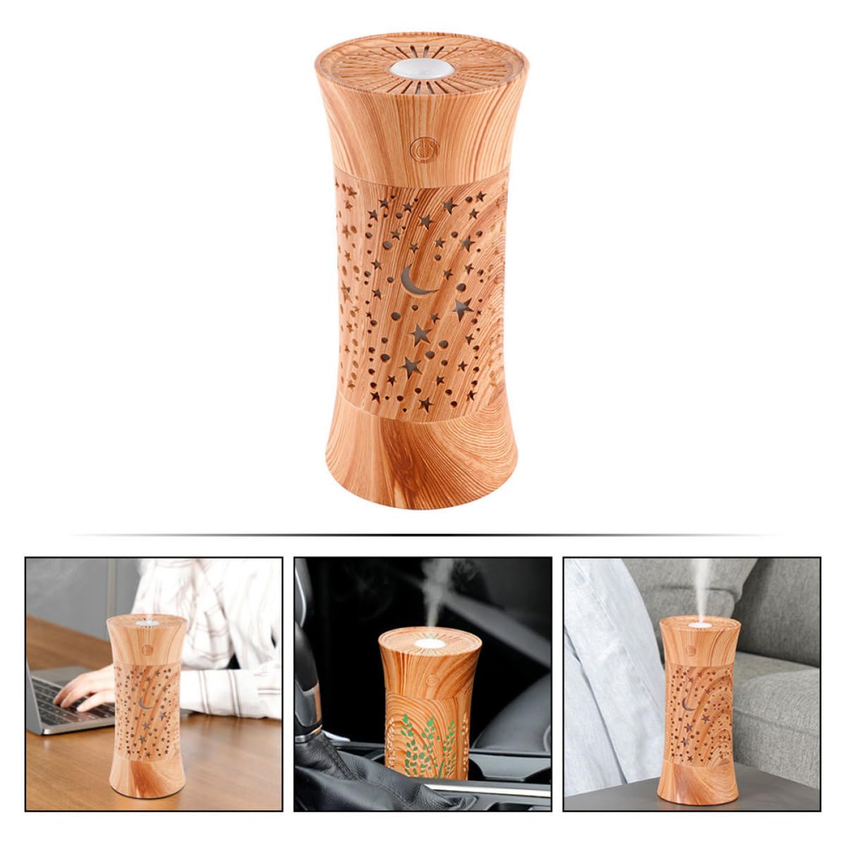 Humidificador de Escritorio 260ml de Veta de Madera, Abs