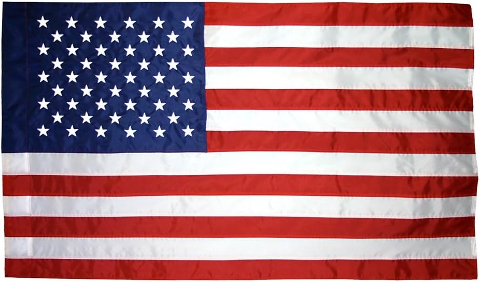 2.5 X 4 US American Flag Embroidered Stars Sewn StripesPole Sleeve Banner Style