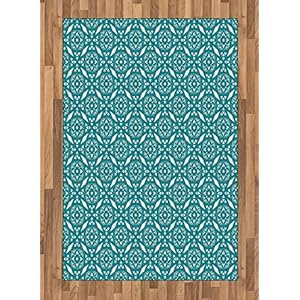 ABAKUHAUS Perzisch Tapijt, Marokkaanse BloemenWervelingen, vlak Geweven Vloerkleed voor Woonkamer, Slaapkamer, Eetkamer…