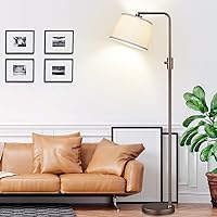 Vista 8 de Nintiue [Actualizada] Lámpara de pie regulable, bombilla LED Edison de 1000 lúmenes incluida, lámpara de pie moderna de arco alto marrón para sala