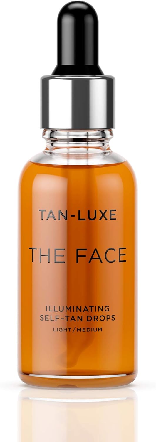 Gotas autobronceantes TAN-LUXE The Face Illuminating, iluminadoras para el rostro, Light/Medium, de 30 ml