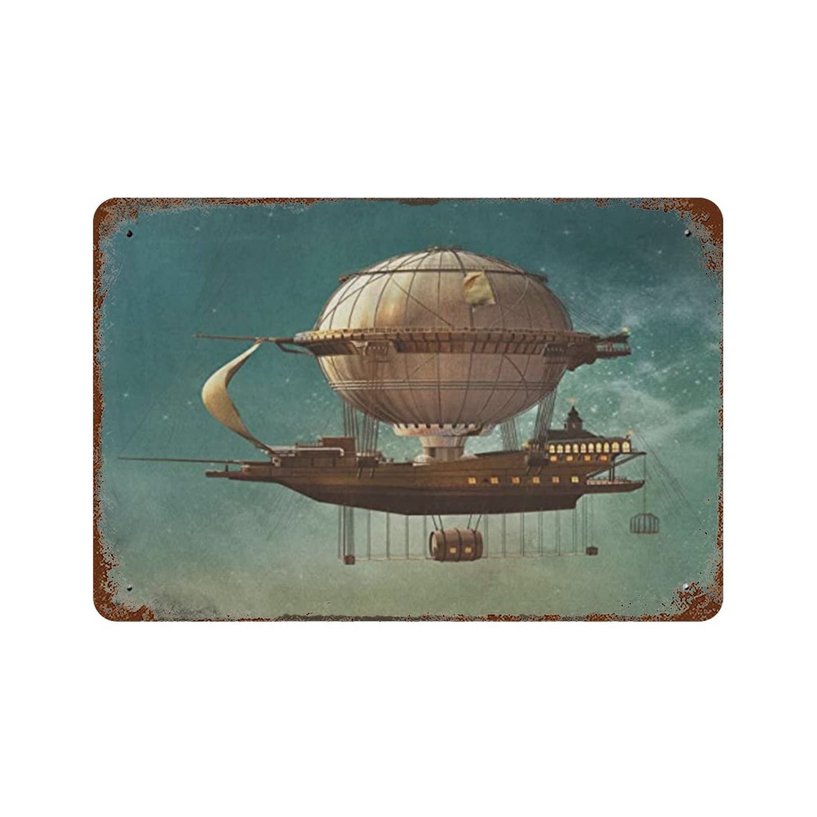 幻想的宇宙アート　スチームパンク　コラージュ　ファンタジー１点物ハンドメイド Amazon.co.jp: ファンタジー シュールな空 風景 スチームパンク 飛行船