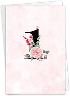 NobleWorks 1st Recovery Milestone Greeting Card with 5 x 7 Inch Envelope (1 Card) Floral Milestones - 1 C10498RMG