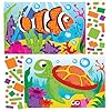 Baker Ross AW375 Mozaïekknutselsets “zeedieren” (4 stuks) – zelfklevende mozaïek voor kinderen,gesorteerd