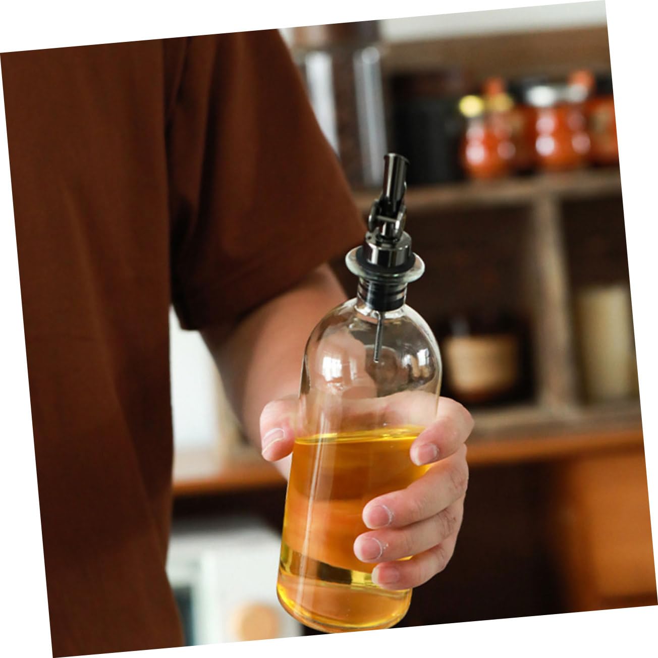 Ciieeo Dispenser di Olio in Vetro Uso Duraturo da 500ml 2 Pezzi Facile da Pulire per Olio e Aceto per Ristoranti e Buffet