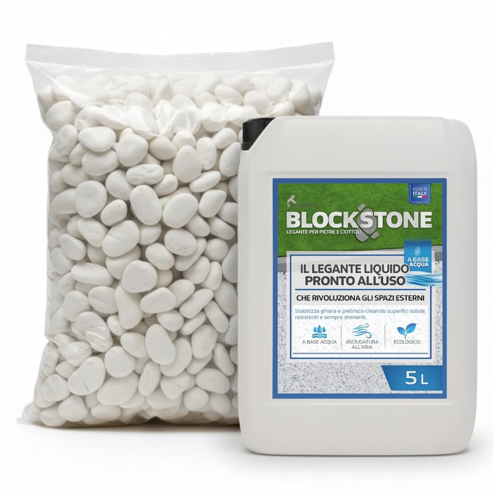 FORTUNATO Kit Stabilizzazione Ciottoli Sacco 25 Kg Con Legante Formato 5 L (Granulometria: 40/60 mm)
