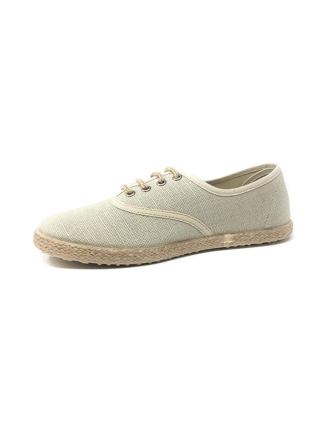 Alpargata Lino Cordon Taupe 34 marrón
