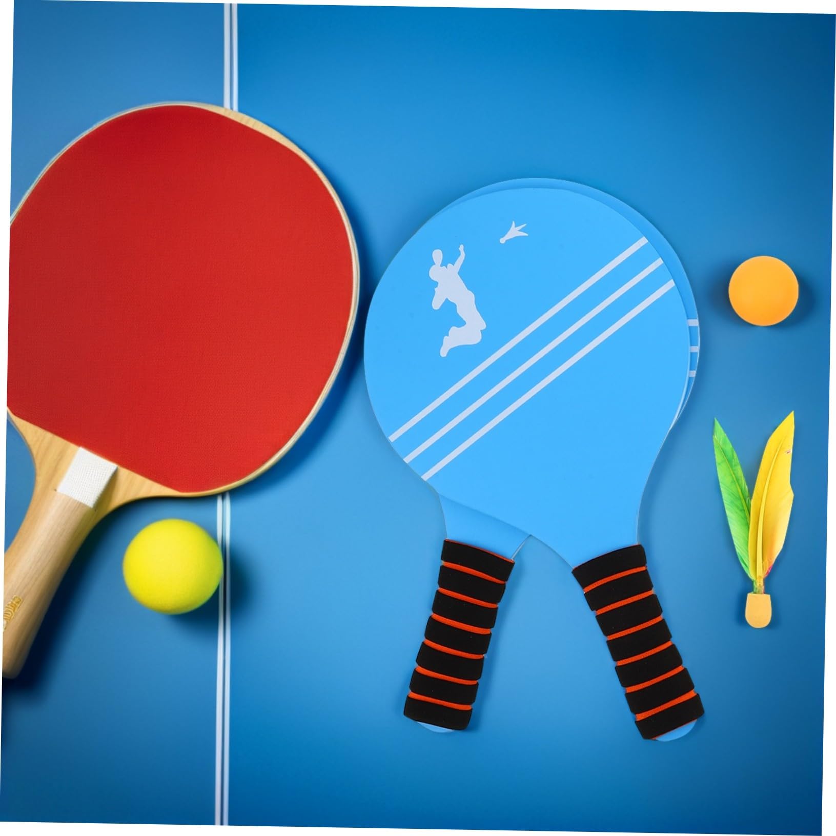 Paddle Ball Beach per Adulti Racchette Badminton Resistenti per Indoor e Outdoor Kit Sportivo Versatile con Shuttlecock e Pallina per Famiglia e Ragazzi