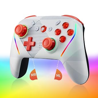 NBCP For Switch Wireless Gaming Controller ,Compatible with PC Switch/Lite/OLED, Switch 2, Android & iOS - with 2 Macro Buttons,Motion sensing,Adjustable dual vibration, TURBO,Drift repair,1000Hz Polling, 7-Color RGB Light