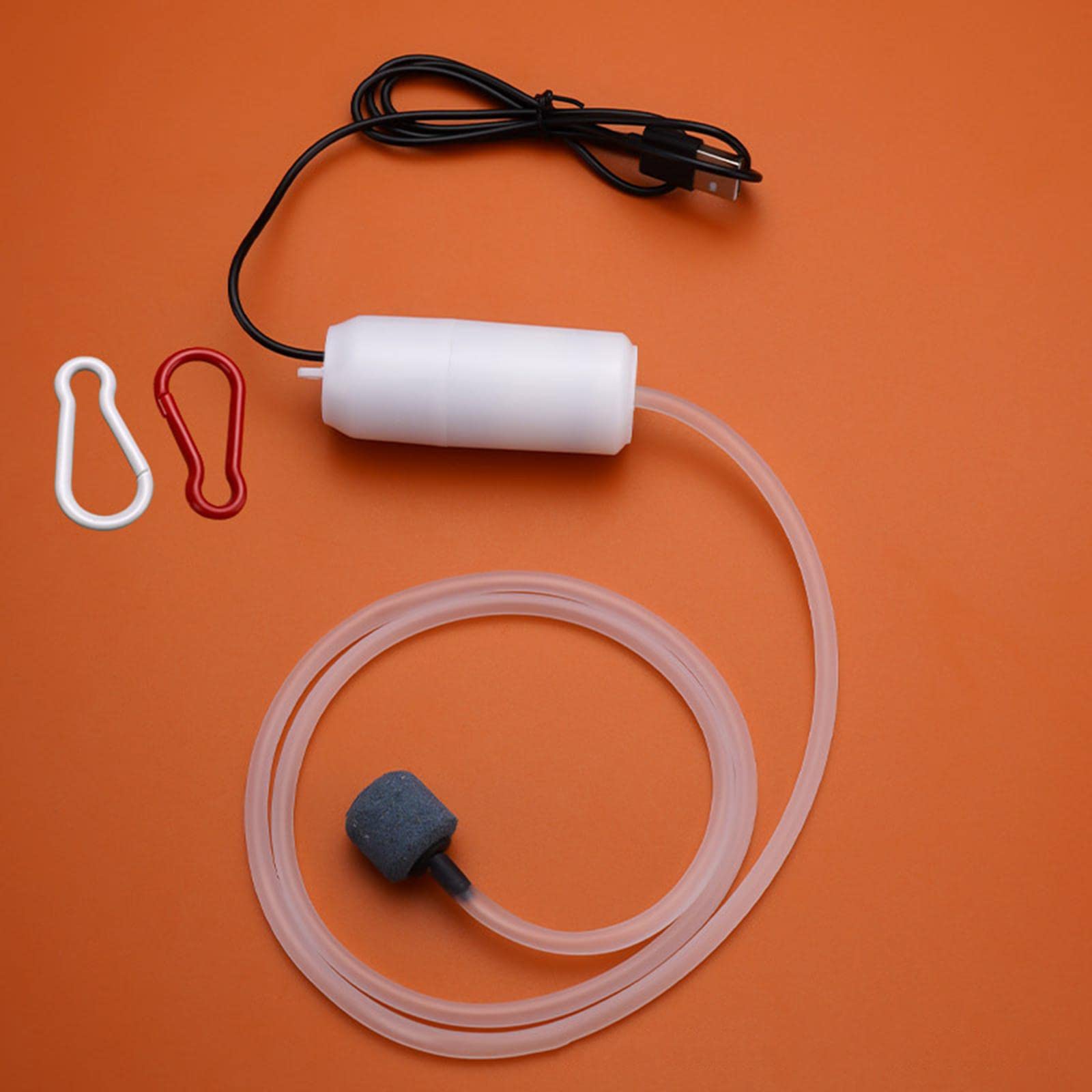 5 Piezas Bomba de Aire para Acuario Silencioso Compresor de Aire Aireador Portátil USB con Piedra de Aire Y Válvula Material Cobre Y Plásti