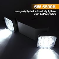 Vista 8 de Commercial LED Emergency Lights 24 Pack, Emergency Light with Battery Backup, Adjustable Dual Head Emergency Light Fixture for Home Power Failure