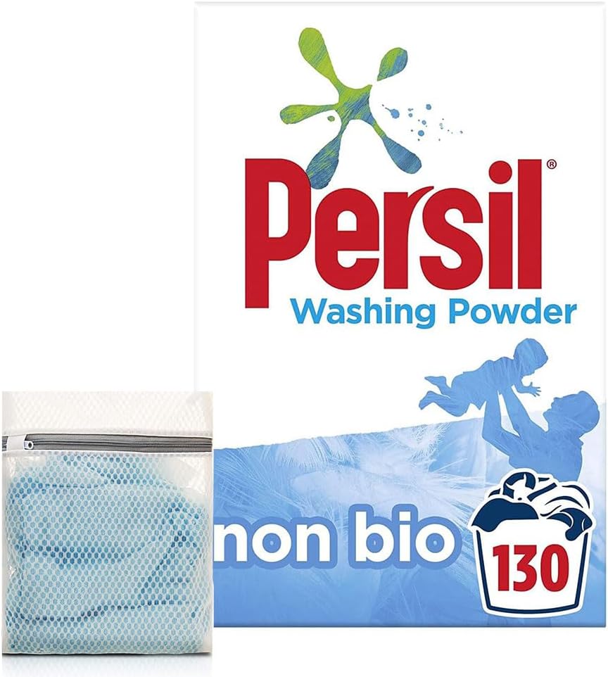 Persil Non Bio Washing Detergent 130 Wash, 6.5Kg XXXL Family Pack, Tough on Stains, More Concentrated, Gentle to Sensitive Skin, Laundry Powder for Washing Machine