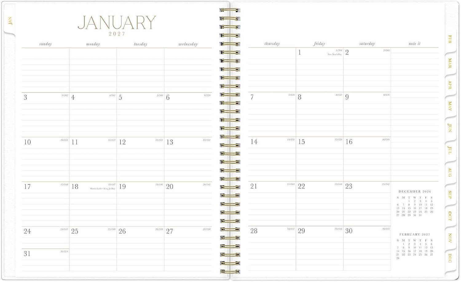Blue Sky Life Note It 2027 Weekly and Monthly Planner Notes, January 2027 - December 2027, 8.5" x 11", Flexible Cover, Durable Twin Wire Binding, Storage Pocket, 50 Perforated Notes Sheets, Leah