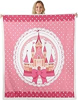 Vista 21 de Princess Flannel Blanket All Seasons,Rainbow Cloud Stars Butterfly Bed Blanket for Kawaii Home Decor,Dreamy Fairy Tale Castle Blanket for Kids Girls