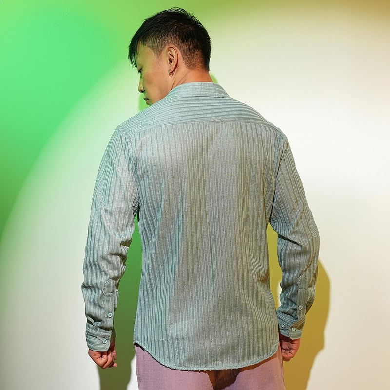 Image of CAHOOT Men's Solid Utility Shirt | Casual Wear | Spread Collar | Long Sleeve | Button Closure | Shirt Crafted with Comfort Fit for Everyday Wear