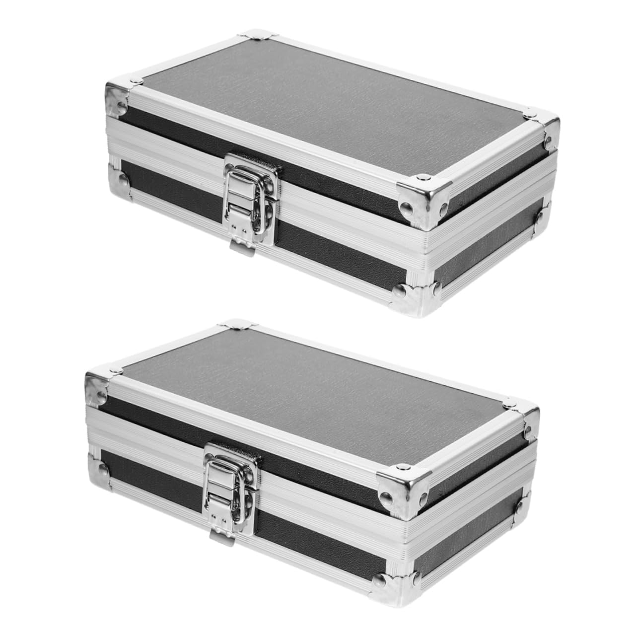 NUOBESTY 2pezzi Scatola Portautensili in Alluminio Maniglia Degli Attrezzi Portatile Per Viaggio Scatola Portaoggetti Antiurto Organizzatore Attrezzi e Robusto