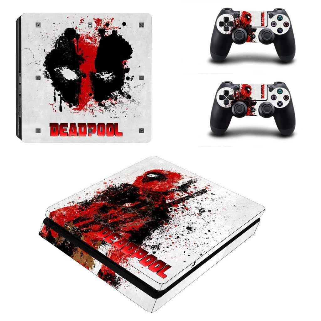 Khushi Decor Dadpool Decal Skin Sticker for PS4 Slim with 2 Controller Skins PS4 Video Game-image-32