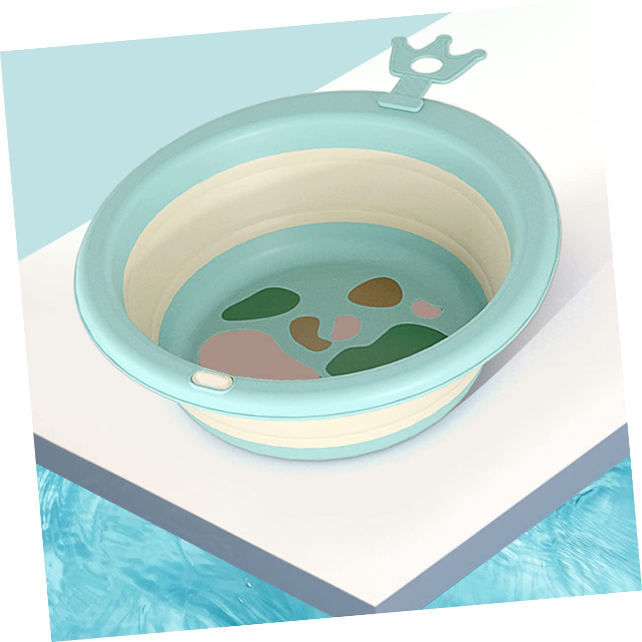 VICASKY Portable Foldable Wash Basin with Cartoon Design Capacity Silicone Face and Foot Basin for Newborns PP Material Lightweight and Stable for Household and Outdoor Use