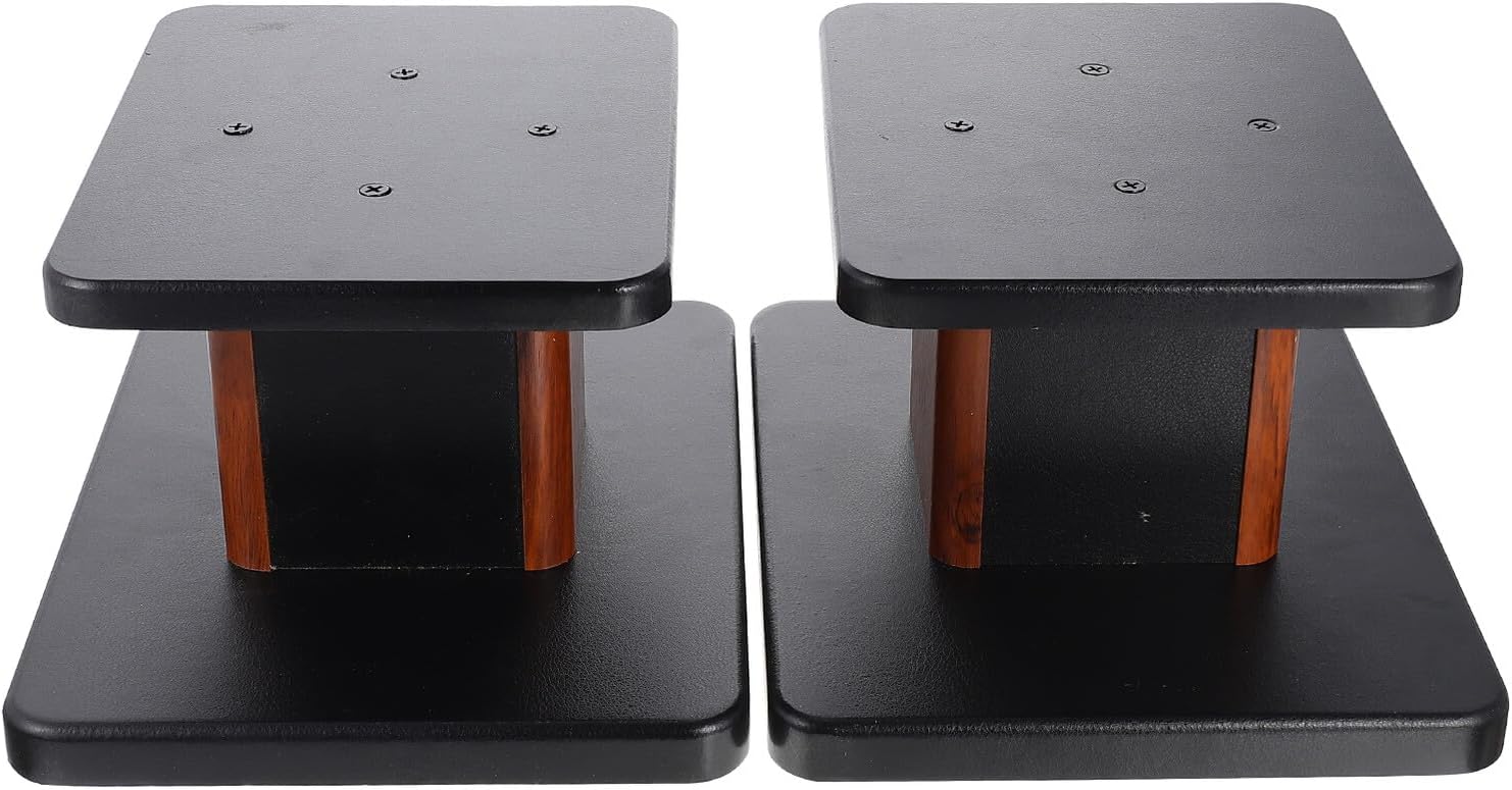 Floor-Standing Speaker Stand 15cm High Pair Wooden Karaoke Speaker Holder for Surround Sound Practical Audio Stand Random Color
