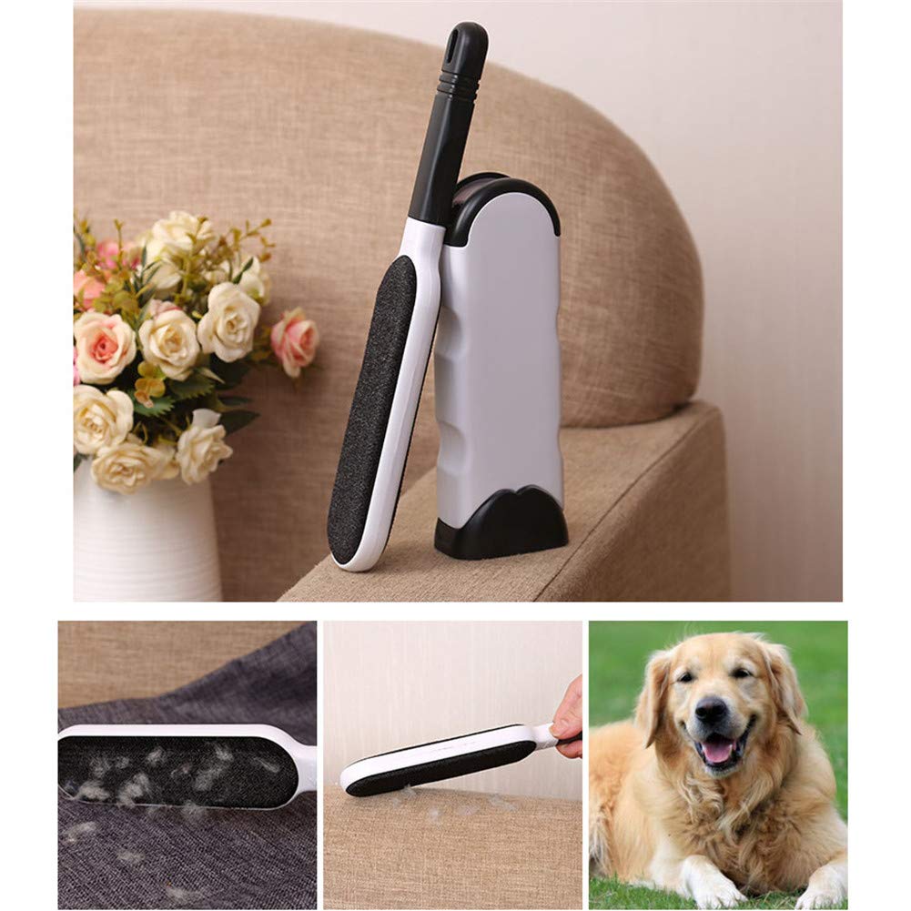 Spazzola per la rimozione dei peli degli animali domestici, con base autopulente, strumento per la rimozione dei gatti, con doppio lato, per mobili, vestiti, divano, biancheria da letto, tappeto, nero
