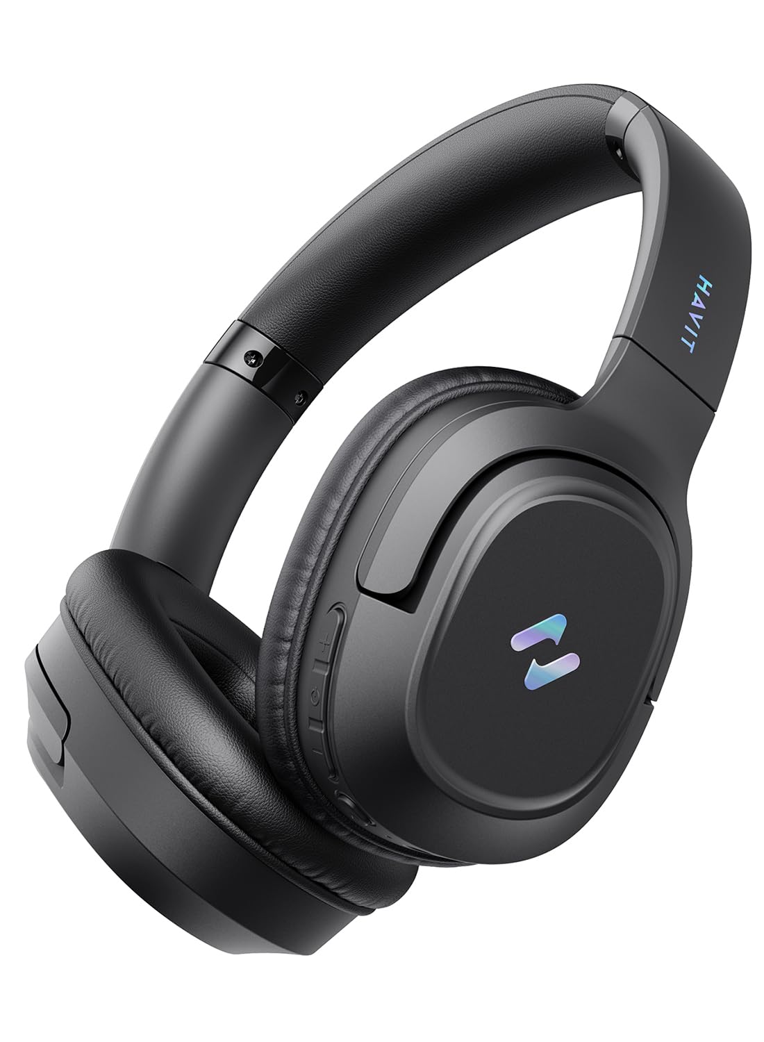 Havit Kopfhörer mit aktiver Geräuschunterdrückung, kabellose Over-Ear-Bluetooth-Kopfhörer mit 60 ms Spielmodus mit geringer Latenz, 50 Stunden Spielzeit, faltbare Overhead-Kopfhörer mit tiefem Bass, B