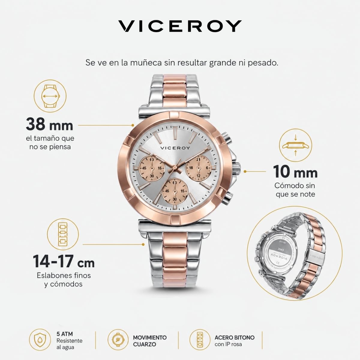 Viceroy Chic Reloj Analógico Mujer 38 mm – 401310-07
