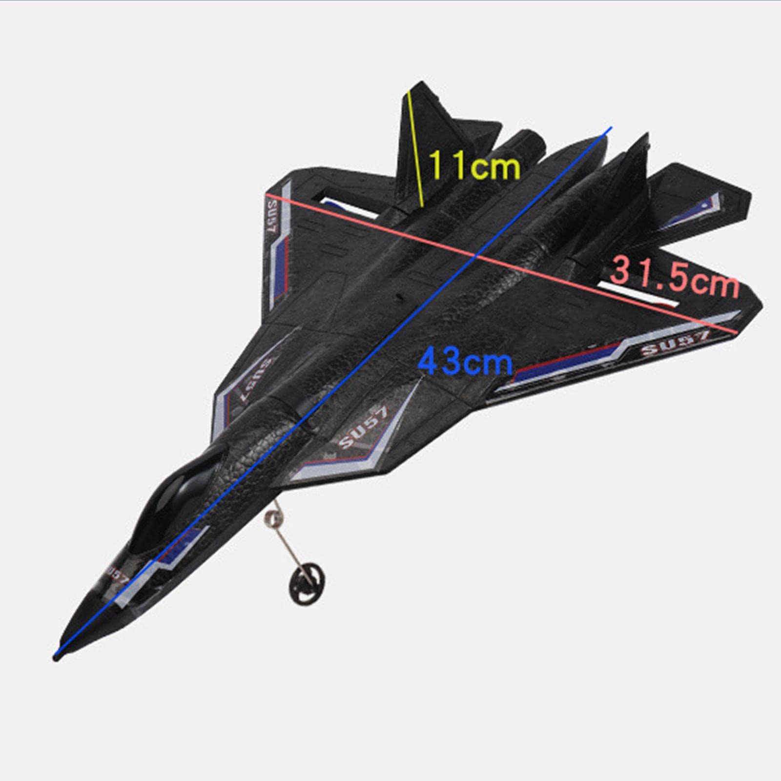 Avión Teledirigido, Avión RC de Espuma, Receptor de Control Remoto, Planeador, Versátil, Función Motorizada, Material Flexible, Negro