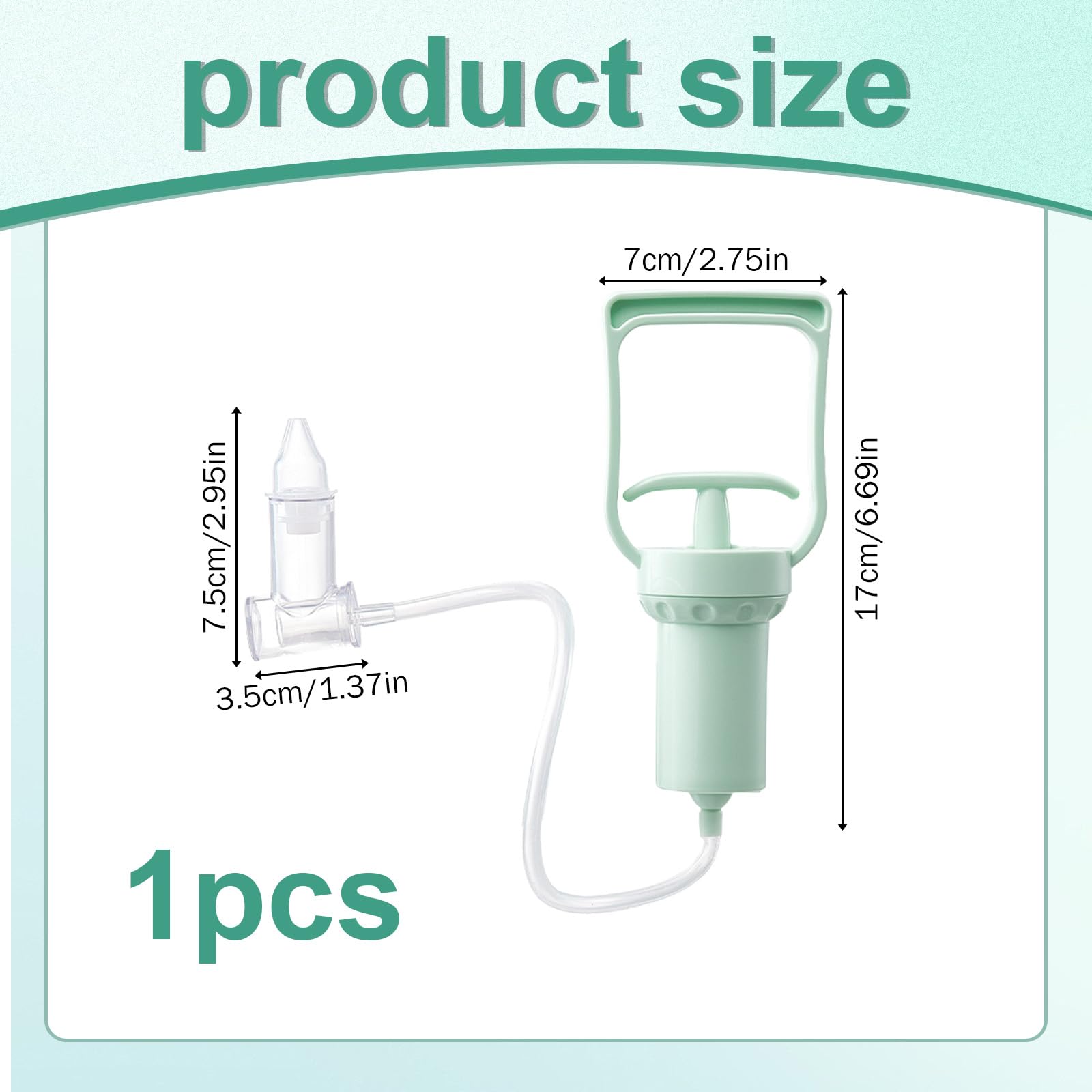 Aspirateur Nasal Manuel Mouche Nez Bébé Pompe Portable Nettoyeur Réutilisable Vert Clair