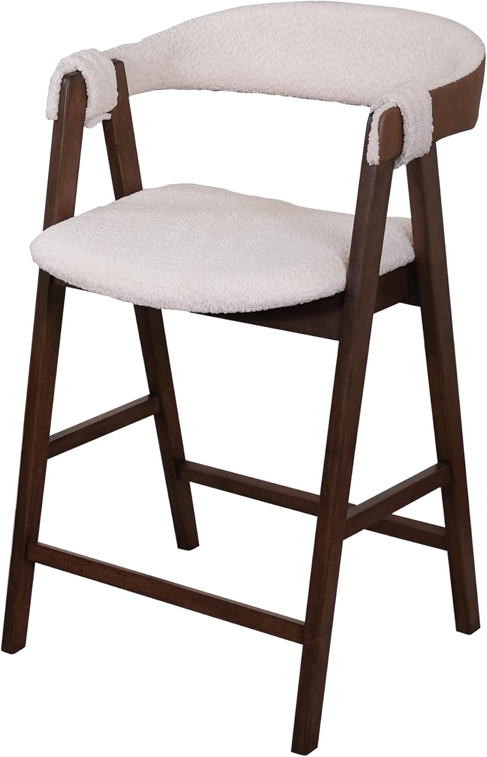CONSDAN Set of 2 Space-Saving Solid Wood Bar Chairs – Stylish Compact Design, Natural Finish for Home & Apartment