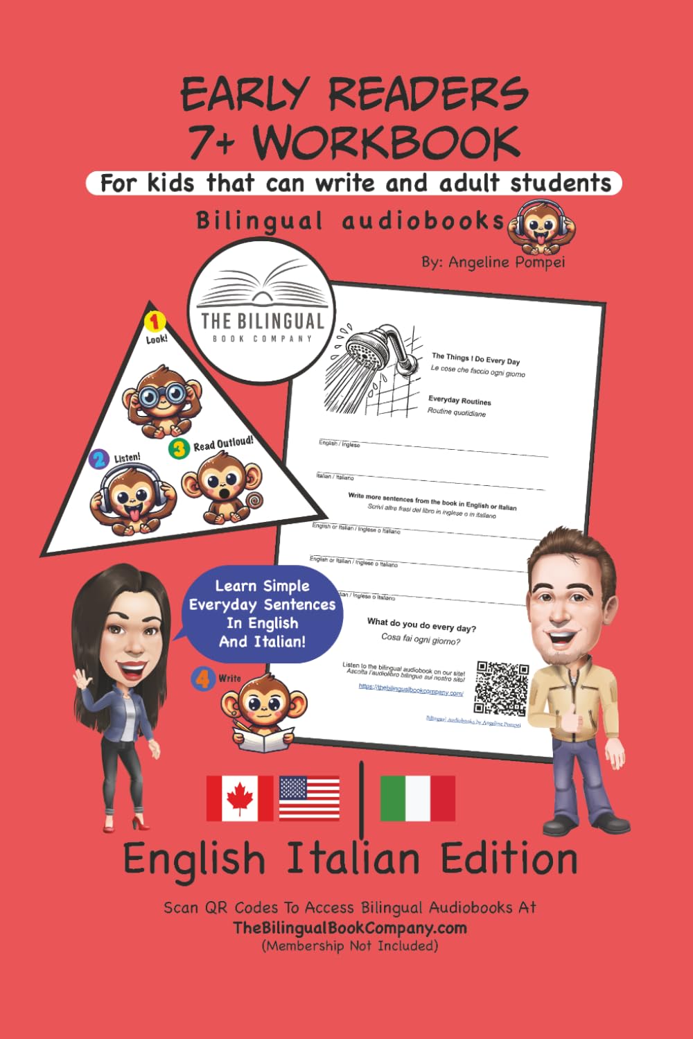 Early Readers 7+ Workbook: Bilingual Audiobooks: English-Italian Edition