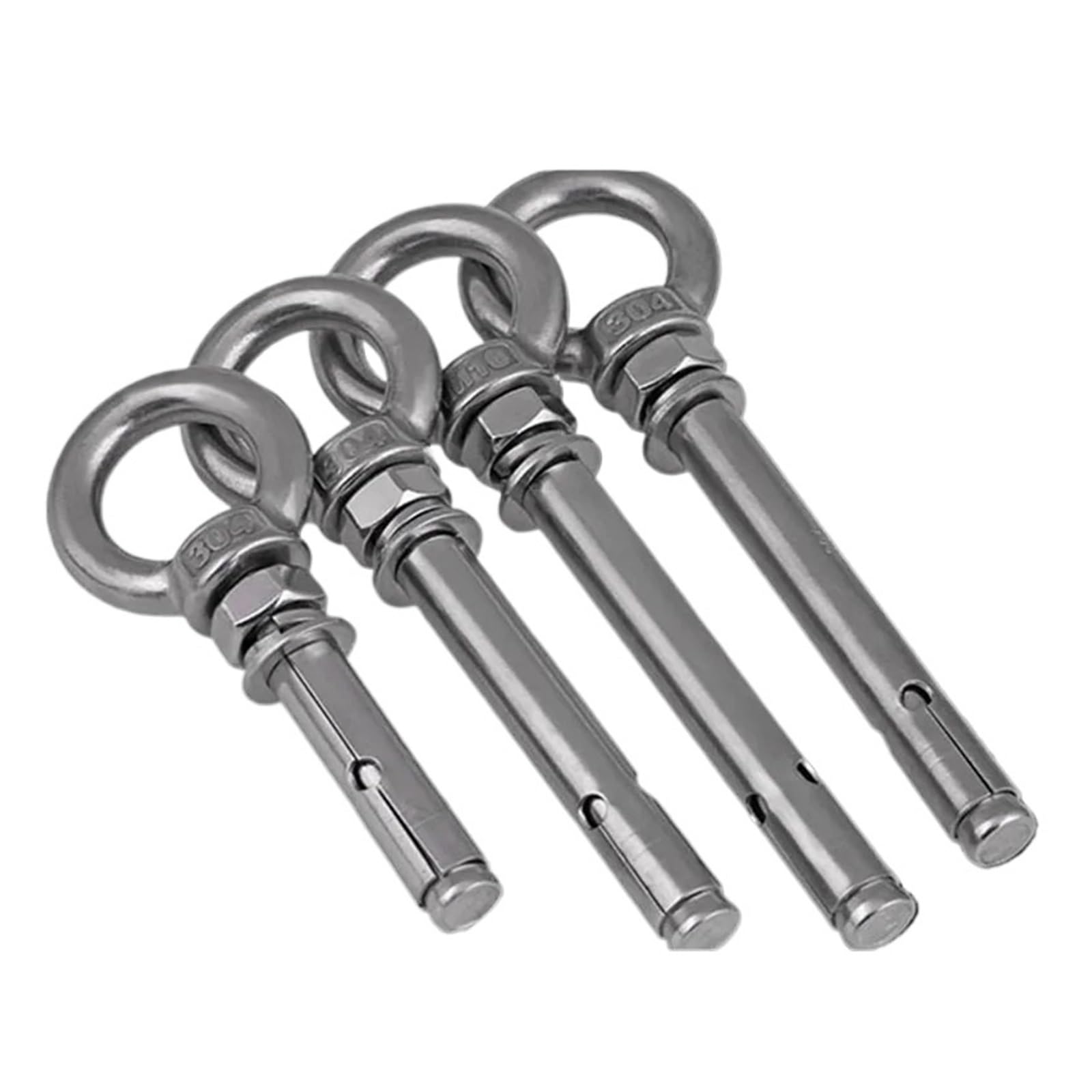 Pernos de ojo, Pernos de expansión de anclajes de manga de hormigón con ojo de elevación M6 304 SS A2-70, 50-100 mm(M6X60mm-10pcs)