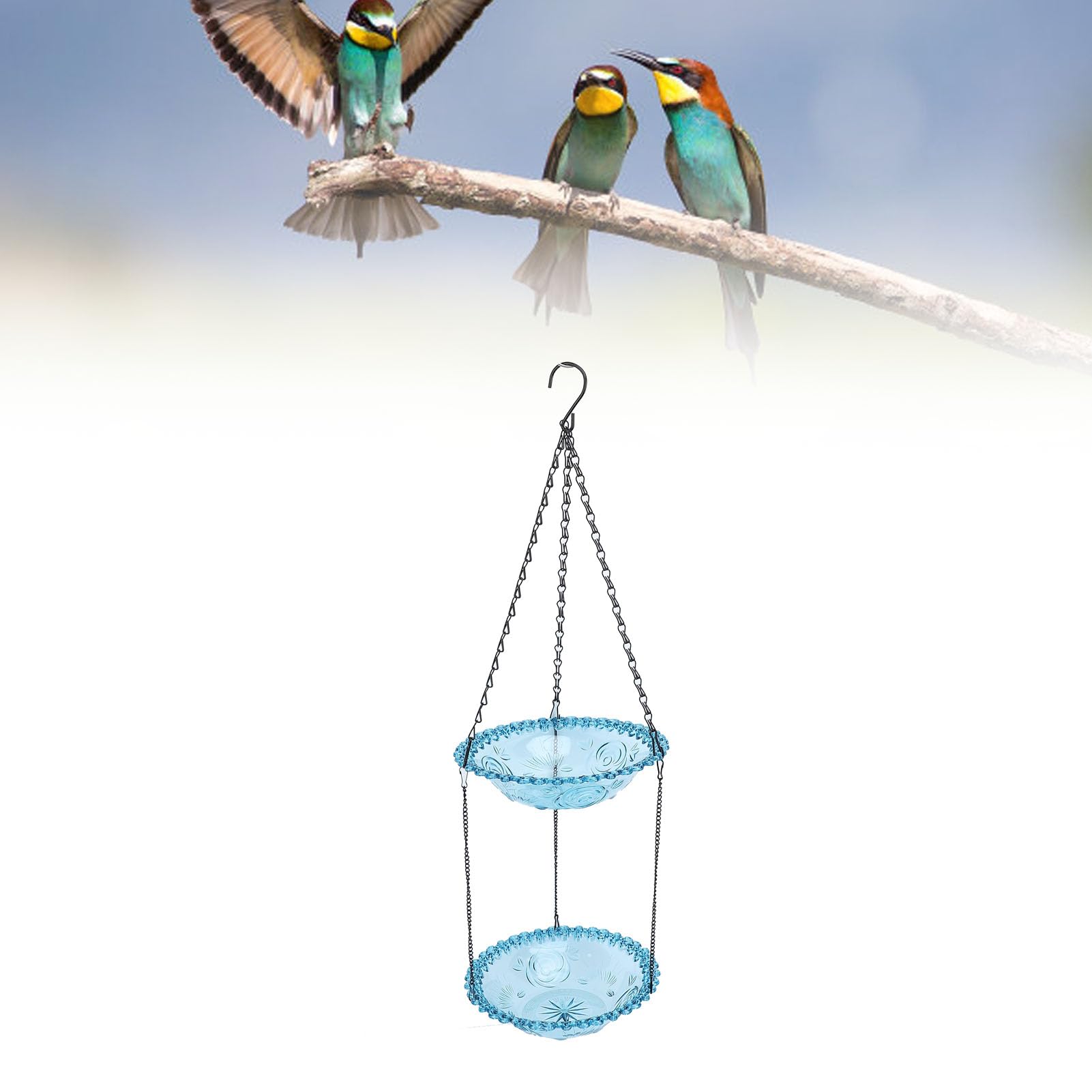 Hängendes Vogelbad, Großer Solarbrunnen für Garten- und