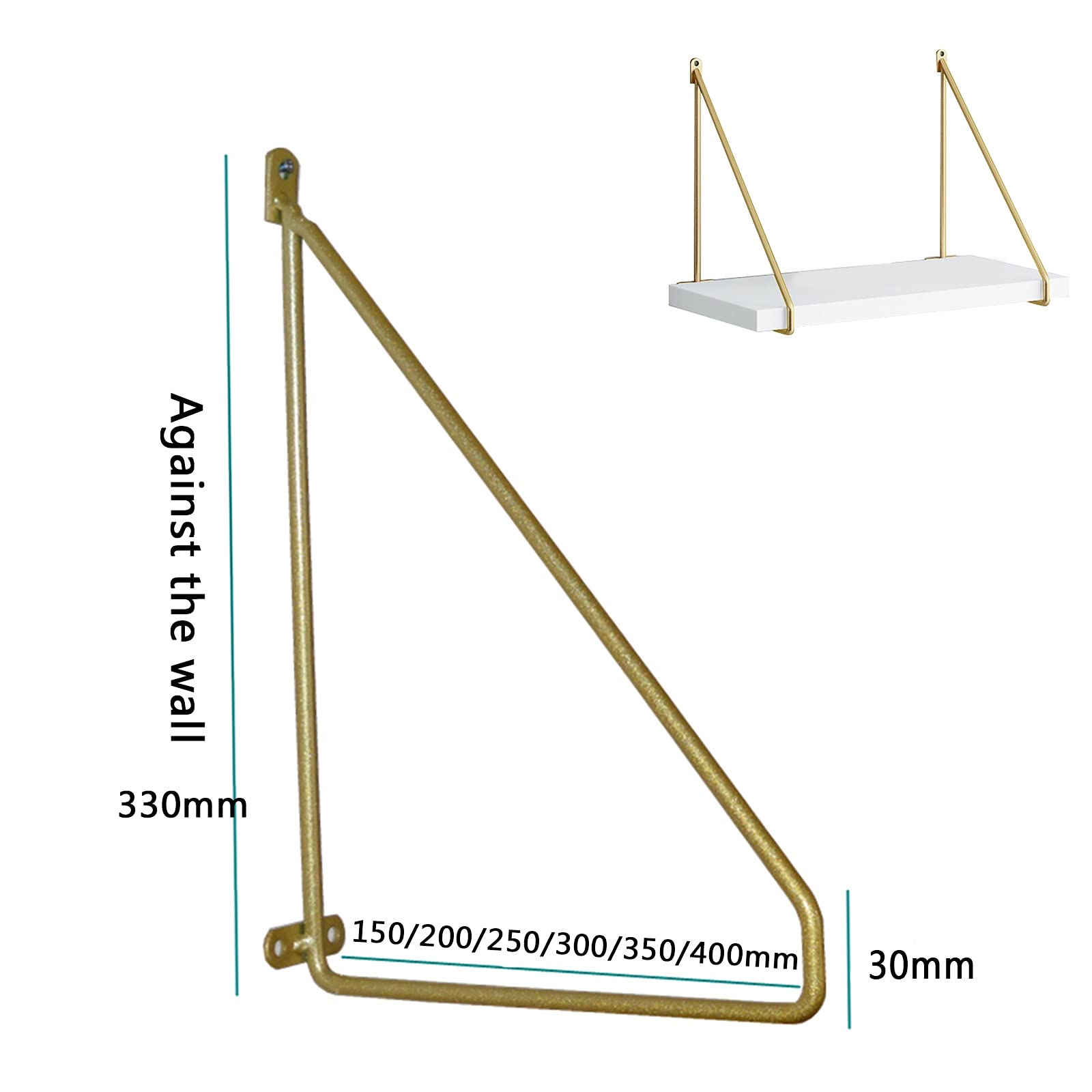 LIGUOYI Regal-wandhalterung, 2Pcs Schwimmende Regalhalterung, Eisen Halterung, Regalkonsole Für Die Wandmontage, Dreieckig, Unterstützung Wandkonsole, Metall Regal Unterstützung Wandkonsole