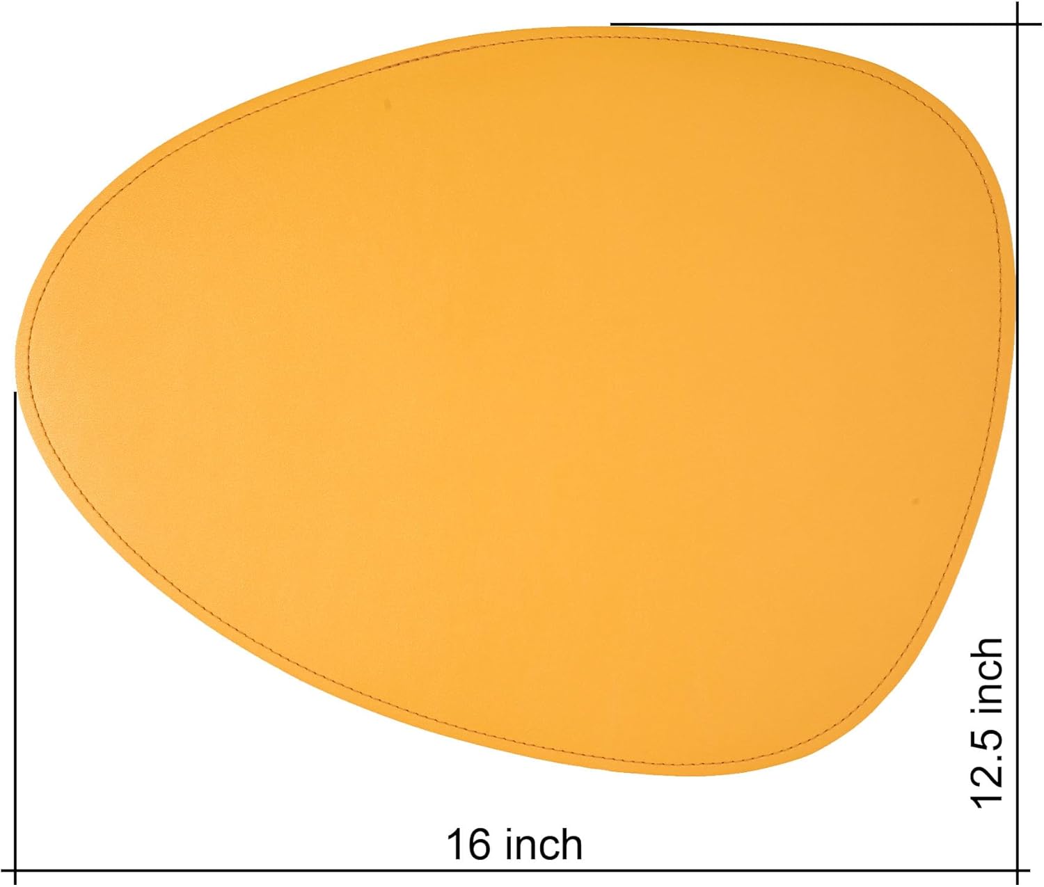 CAIT CHAPMAN HOME COLLECTION Reversible Faux Leather 16”x12.5” Curved Triangle Yellow Placemats Set of 4