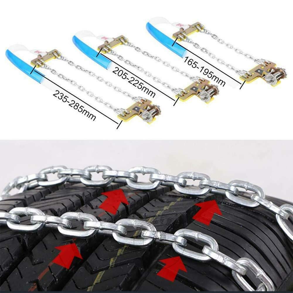 Riloer 10 STKS Anti-Skid Sneeuwkettingen - Verstelbare Tractie Noodauto Sneeuw Winter Tyre,Radiale Ketting voor Bandenbreedte, 165-195mm, Klein Maat
