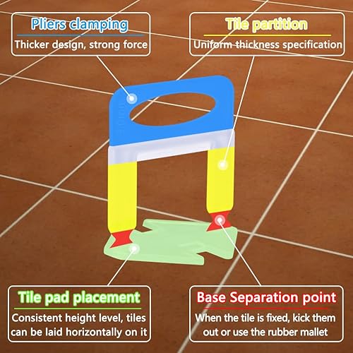 Miniatura 10 de Tanzfrosch 1400 clips de sistema de nivelación de azulejos de 18 pulgadas 0118in herramienta espaciadora de 1400 piezas para azulejos de cerámica