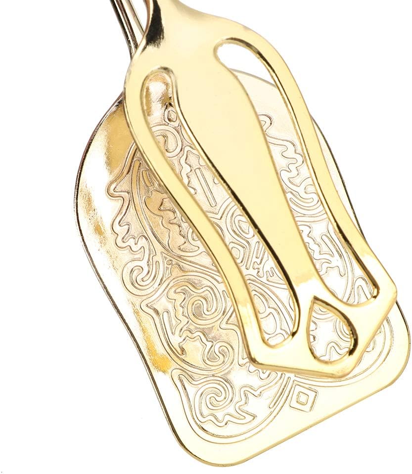 Food Buffet, Retro Zinc Alloy Bread Tong Baking Food Kitchen Tool Head for Serving Food Bread Cake (Gold)