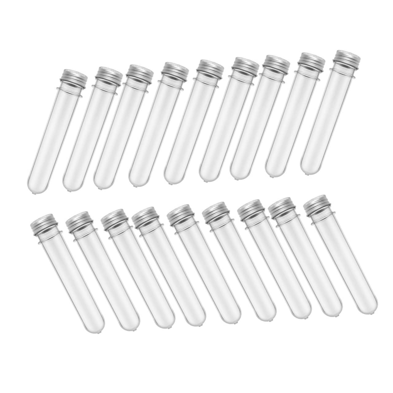 Mobestech 50 Piezas Frascos De Tubo De Ensayo Transparentes para Baño y Dulces Tubos De Almacenamiento De Pet Uso Laboratorio y Manualidades