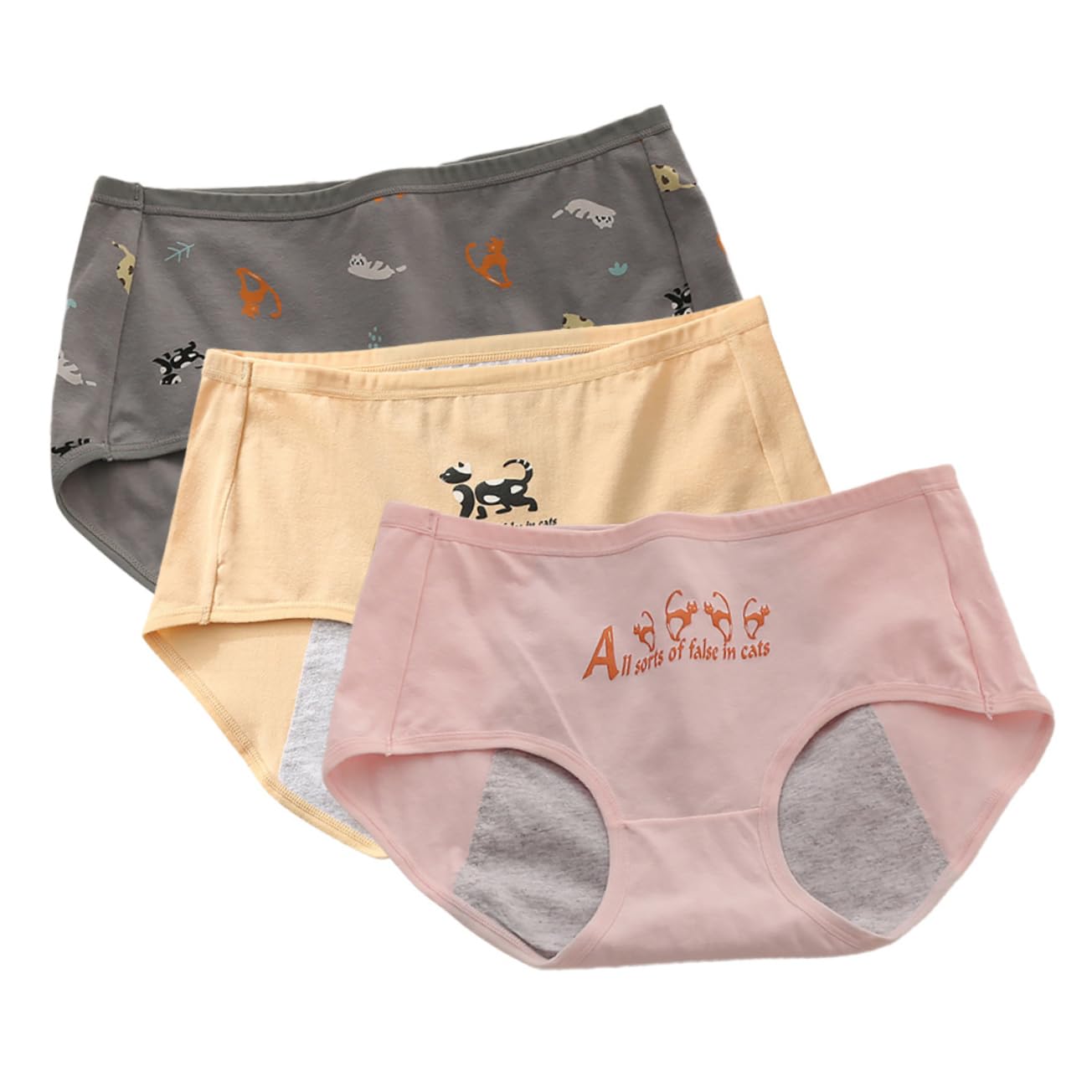 BESTYASH Bragas Periodo Menstrual Bragas Para Mujeres Calzoncillos Menstruales Pantalones De Lino De Las Mujeres Inconformista Menstrual Ropa Interior De Época Algodón