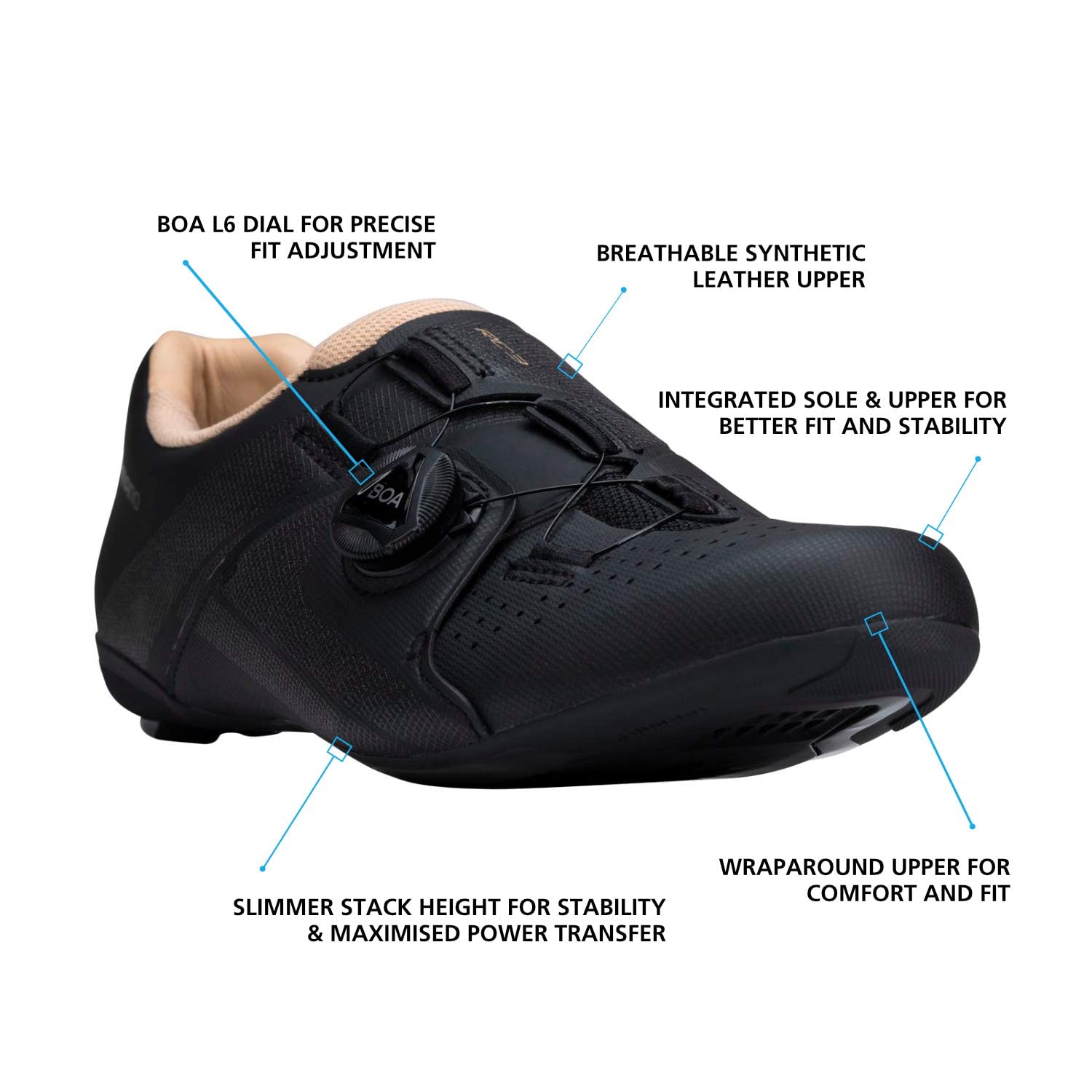 SHIMANO SH-RC300W Value-Packed Road Cycling Shoe, Black, 7-7.5 Women (EU 39)