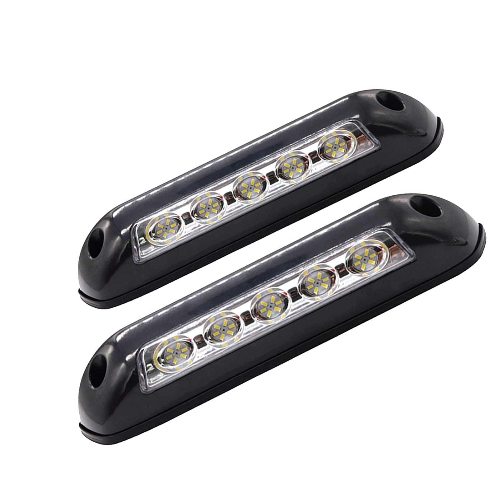2 Piezas de Luz Impermeable para Toldo de Caravana, Luz Led de Porche para Toldo de RV de 12V, Tiras de Luces Led de 12V para Remolque de Casa Rodante Barco Marino Yate,Negro