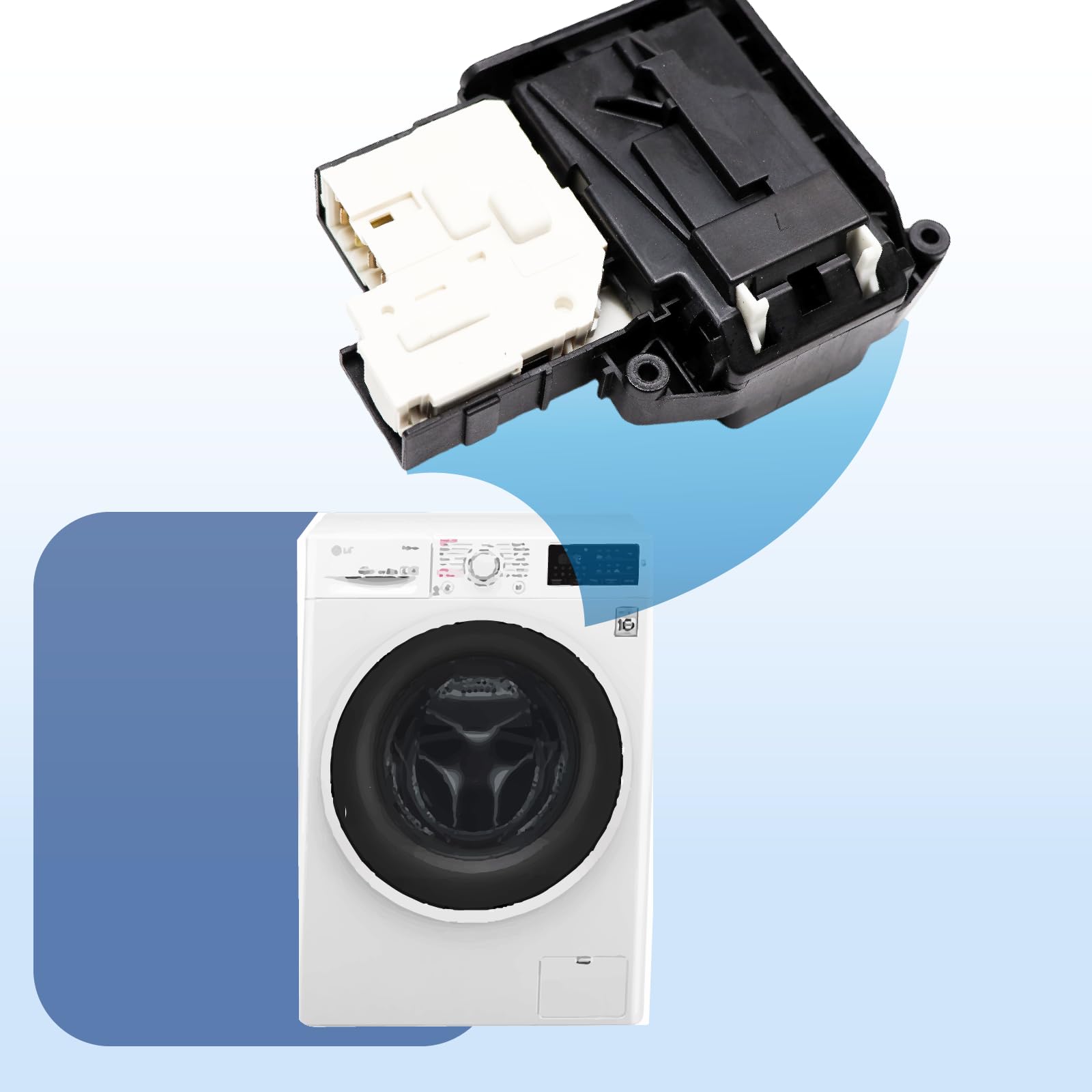 Cerradura de puerta de lavadora EBF61315801 reemplazo para LG F4J7JY2W F4J6TY0W F4J6TY8S F4J6VN0W Sustituye EBF61315806 EBF62534402