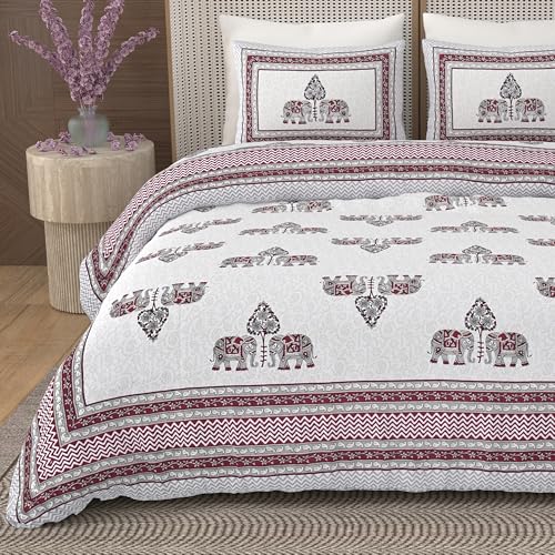 Urban Jaipur Paisley Multicolor 100% Cotton 200 TC Bed Sheets Double Bed With Pillow Covers 93 X 108 Inches