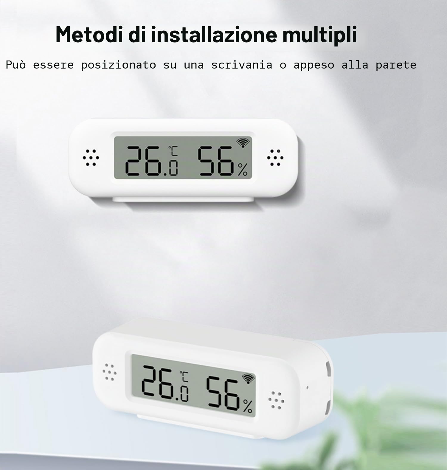 Termoigrometro WLAN: sensore intelligente di temperatura e umidità, monitoraggio in tempo reale, notifica tramite app, sensore di temperatura digitale interno, compatibile con Alexa