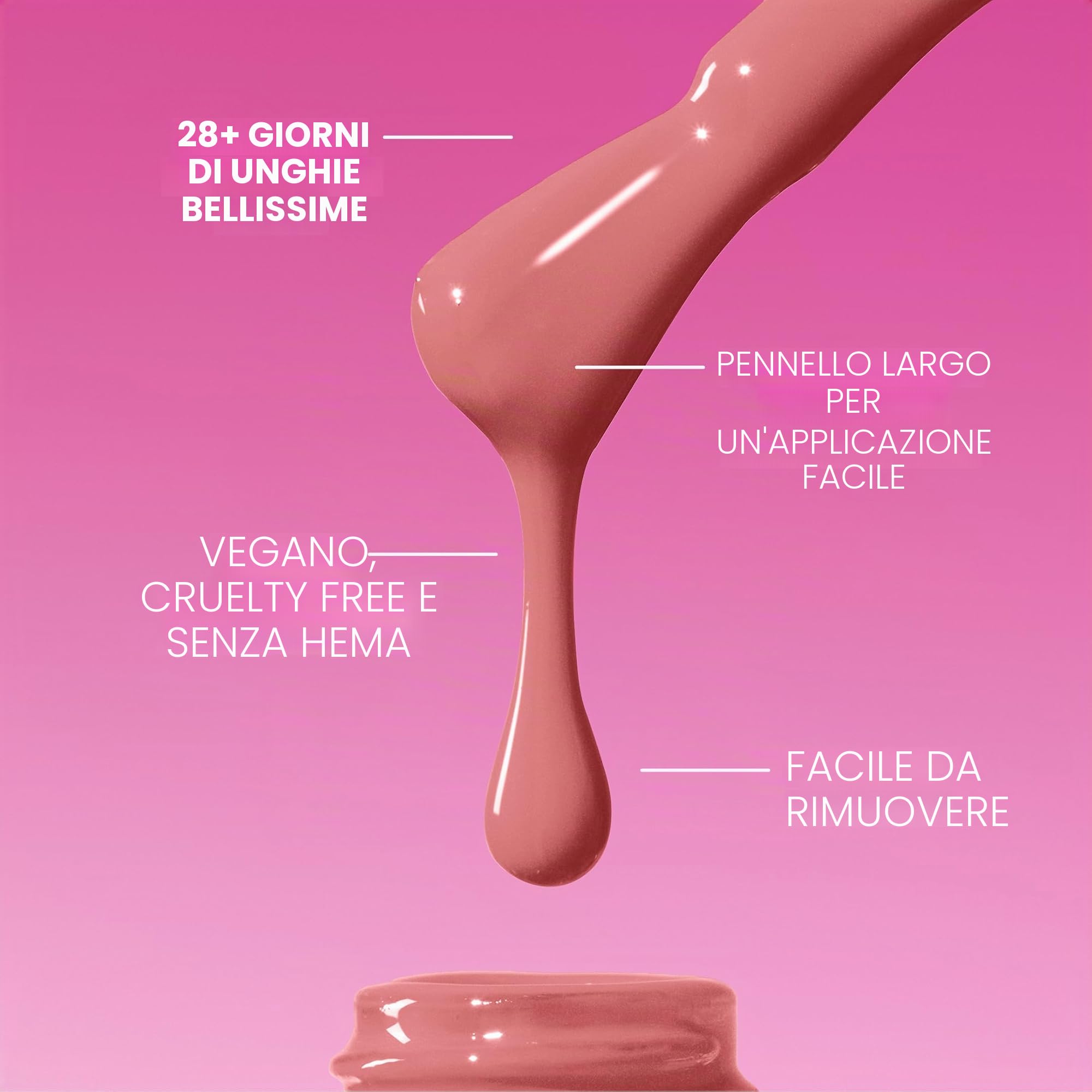 Pink Gellac Set Semipermanente Unghie – Kit Smalto Semipermanente con Pro Lampada LED Unghie Rosa, Peel Off Base, 1x Colore Rosa, Top Coat, Lima, Solvente & Detergente – Manicure Qualità da Salone